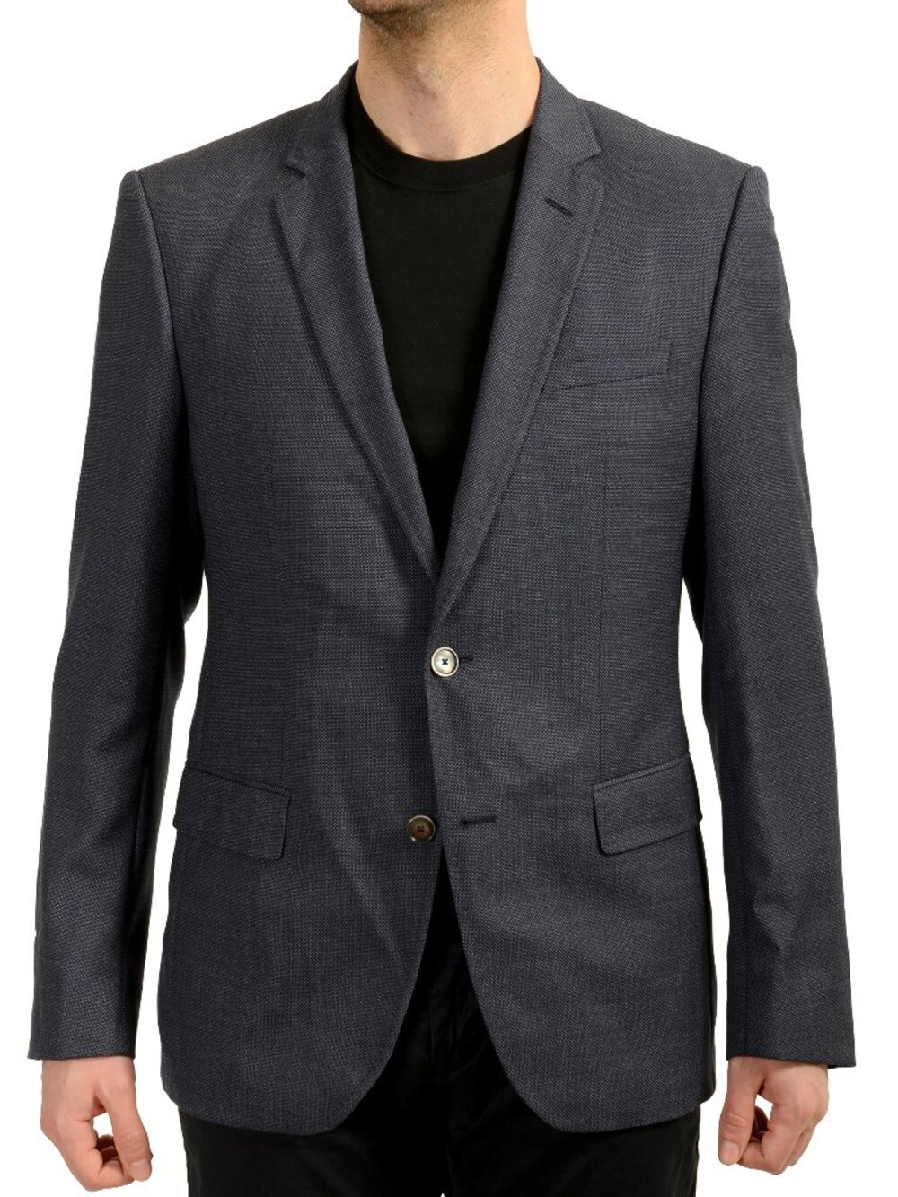 Hugo Boss Men's "Hutsons2" 100% Wool Blue Geometric Print Blazer US 42R IT 52R